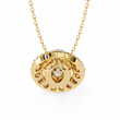 Oval Cut Lab Grown Diamond Halo Pendant with Round Accent Stones - View 8