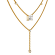 Double Layer East West Radiant Lab Grown Diamond Y Drop Necklace - View 7