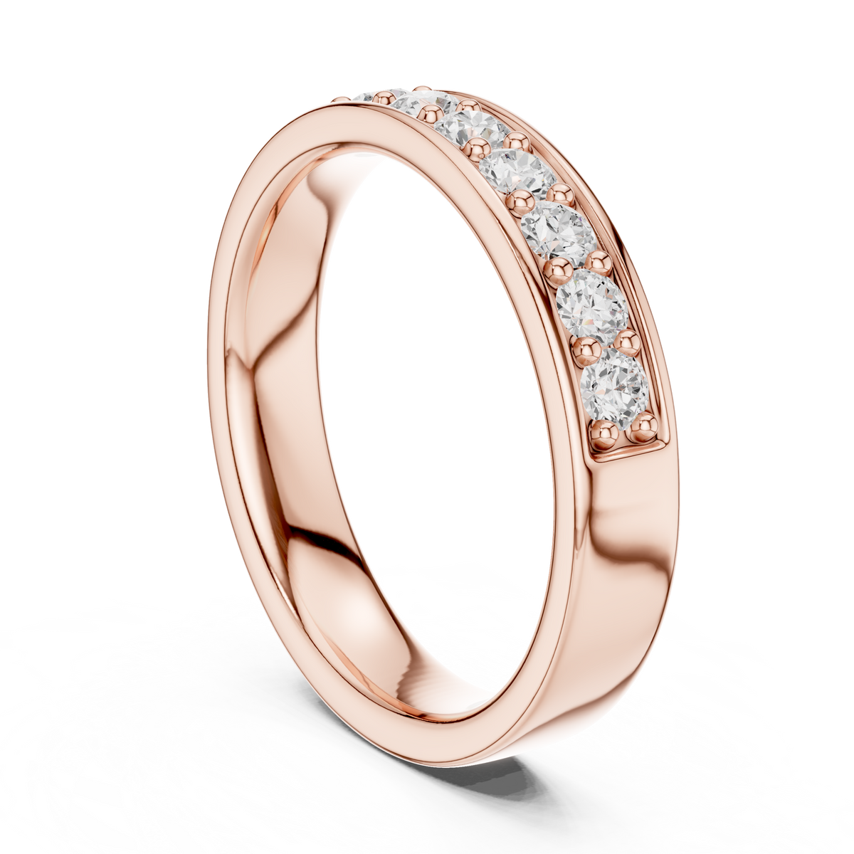 Channel Set Round Moissanite Diamond Eternity Ring For Women - View 6