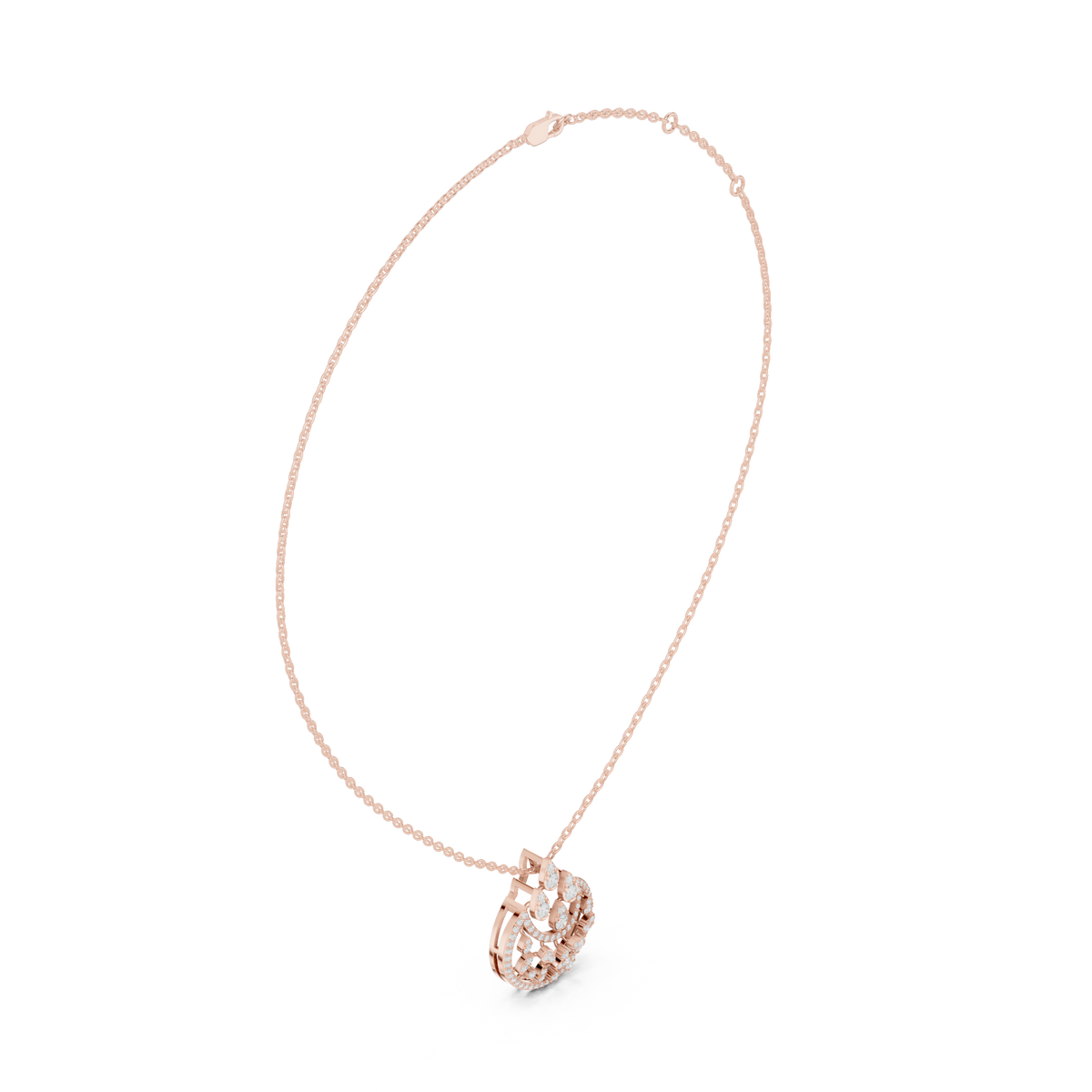 Chandelier Droplet Layering Pendant with Multi Stone Lab Grown Diamond - View 11