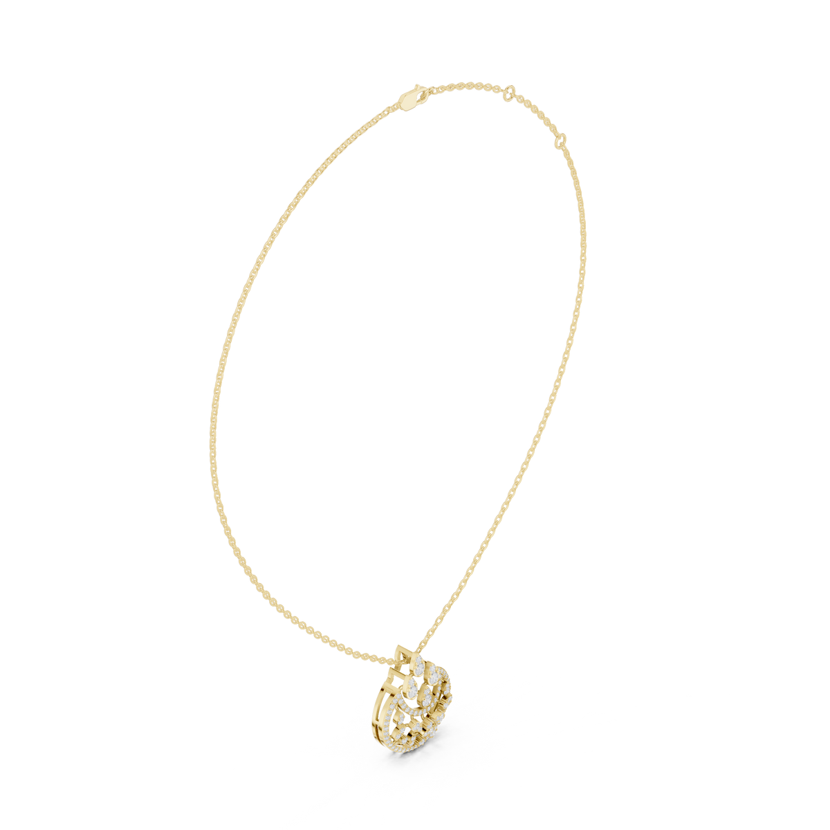Chandelier Droplet Layering Pendant with Multi Stone Moissanite Diamond - View 10