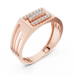 Round Cut Lab Grown Diamond Men's Architectural Side Cutout Statement Band - View 5