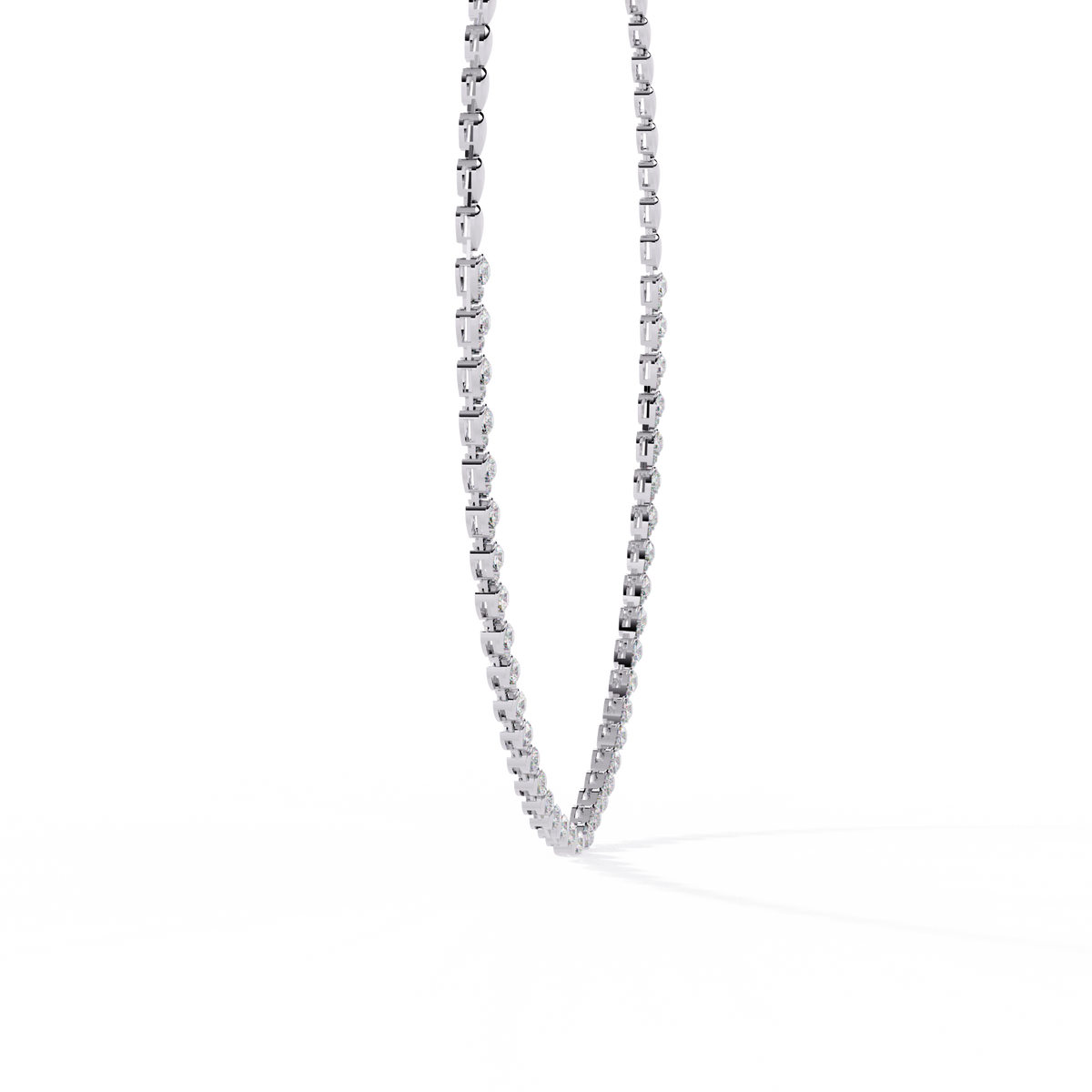 Pear Moissanite Diamond Tennis Necklace - View 7