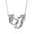 Interlocking Oval Mixed Diamond Lab Grown Cluster Necklace - View 9