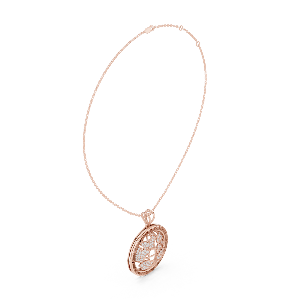 Inspirational Earth Motif Statement Charm Featuring Round Lab Grown Diamond - View 11