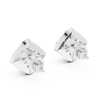 Iconic Geometric Round Moissanite Diamond Cushion Shape Halo Stud Earrings - View 7