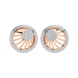 Radiant Sunburst Moissanite Diamond Stud Earrings with Sparkling Diamond Cluster - View 2