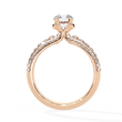 Round Cut Triple Pave Moissanite Diamond Solitaire Engagement Ring - View 6