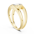 Emerald Cut Moissanite Diamond Men's Architectural Bezel Statement Band - View 5