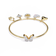 Round Moissanite Diamond Charm Bangle Bracelet Heart & Symbol Charms - View 2