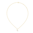 Crescent Moon Pendant with Pave Round Lab Grown Diamond - View 10