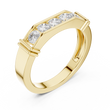 Round Cut Lab Grown Diamond Men's Gold Channel Set Anniversary Band - View 2
