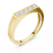 Round Cut Moissanite Diamond Men's Five Stone Channel Set Wedding Band - View 2