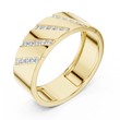 Round Cut Moissanite Diamond Men's Wide Diagonal Channel Set Band - View 2