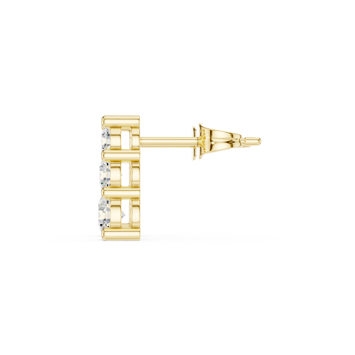 Triple Round Moissanite Diamond Drop Stud Earrings for Timeless Everyday - View 8