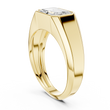 Emerald Cut Moissanite Diamond Men's Heavy Gold Solitaire Statement Ring - View 5