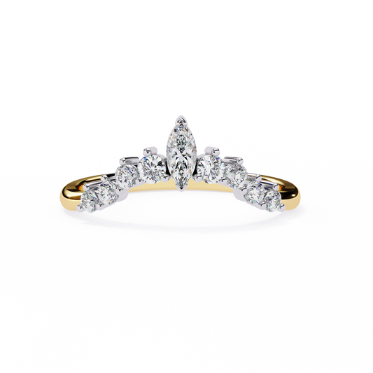 Marquise and Round Cut Lab Diamond Eternity Wedding Band - View 2