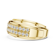 Round Cut Moissanite Diamond Men's Two Row Eternity Wedding Band - View 8