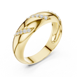 Round Cut Lab Grown Diamond Men's Slanted Row Dome Statement Ring - View 2