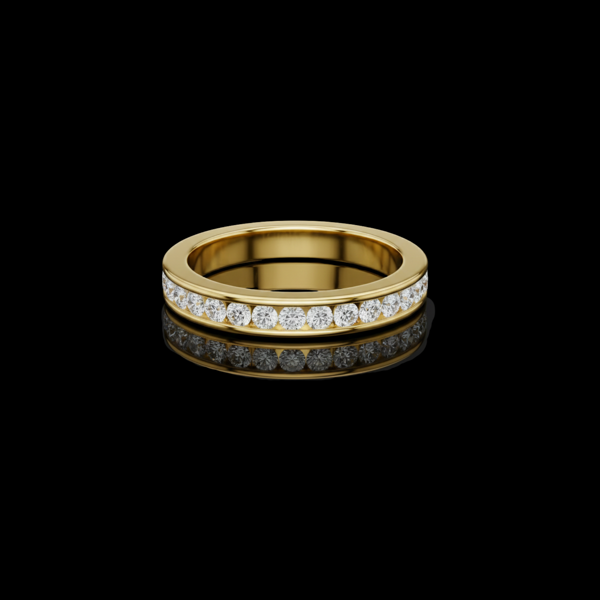 Round Cut Lab Grown Diamond Men's Single Row Channel Set Ring