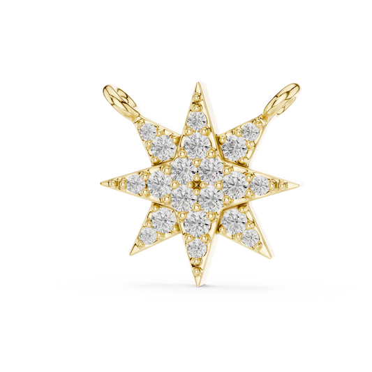 Symmetrical Coronet Layering Pendant with Round Moissanite Diamond - View 2