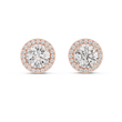 Round Cut Moissanite Diamond Floating Halo Stud Earring - View 3
