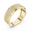 Round Cut Lab Grown Diamond Men's Two Row Eternity Wedding Band - View 2