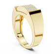 Round Cut Moissanite Diamond Men's Heavy Gold Micro Pave Statement Ring - View 5