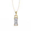 Emerald Cut Solitaire Pendant with Center Lab Grown Diamond - View 3
