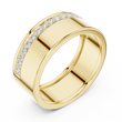 Round Cut Lab Grown Diamond Men's Wide Channel Set Eternity Band - View 2
