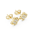 Sculptural Floral Round Moissanite Diamond Stud Earrings - View 4