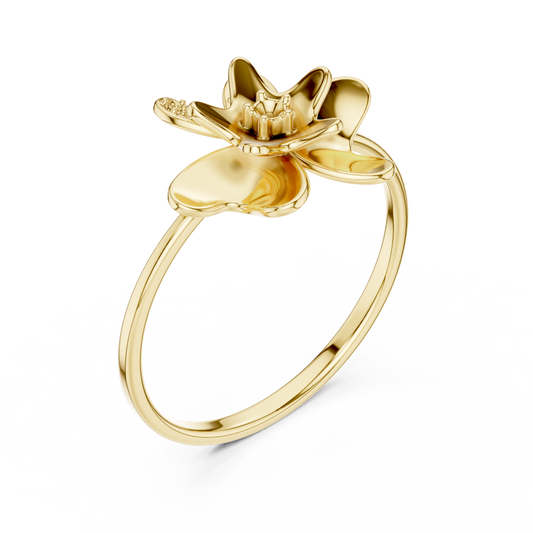 Floral Moissanite Diamond Statement Promise Ring - View 2