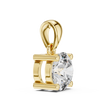Single Round Lab Grown Diamond Solitaire Four Prong Charm Pendant - View 5