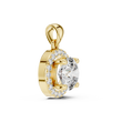 Round Cut Lab Grown Diamond Solitaire Halo Pendant - View 2