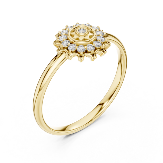 Sunburst Round Cut Lab Diamond Anniversary Ring - View 2