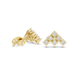 Celestial Crown Cluster Stud Earrings with Round Brilliant Lab Diamonds - View 5