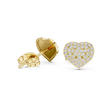 Romantic Heart Shape With Round Lab Diamond Stud Earrings with Pavé Brilliance - View 2