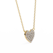 Round Moissanite Diamond Heart Shaped Charm Two Loop Pendant - View 5