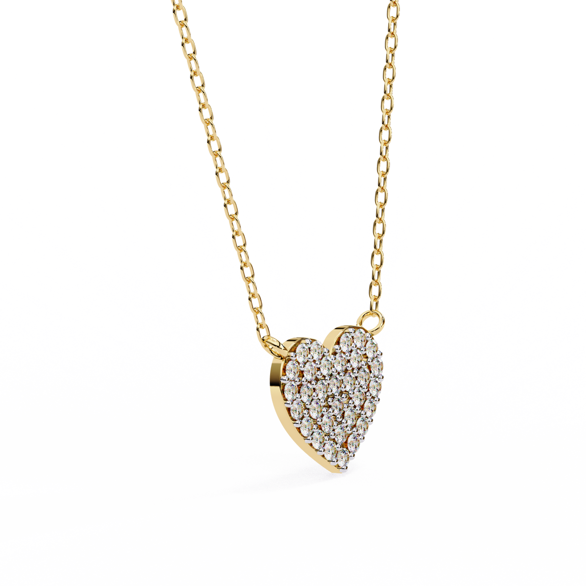 Round Moissanite Diamond Heart Shaped Charm Two Loop Pendant - View 5