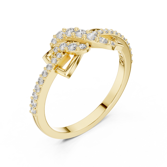 Infinity Round Cut Knot Pave Lab Diamond Engagement Ring - View 2
