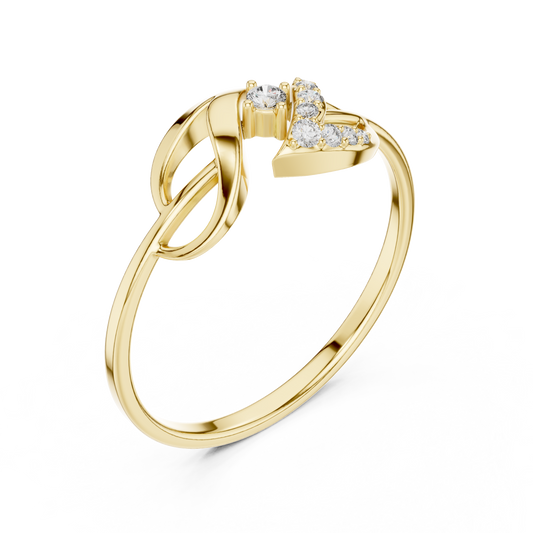 Elegant Interlocking Infinity Round Moissanite Diamond Engagement Ring - View 2