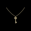 Intricate Filigree Key Solitaire Pendant With Round Moissanite Diamond