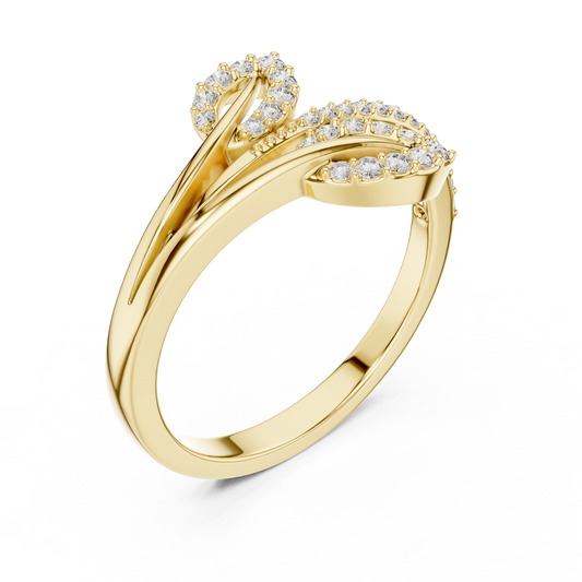 Marquise Moissanite Diamond Open Bypass Promise Ring - View 2