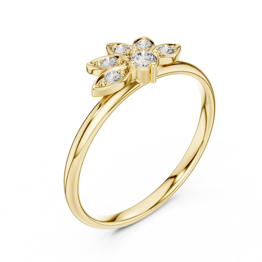 Art Deco Round Cut Lab Diamond Anniversary Ring - View 2