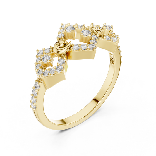 Round Cut Crown Lab Diamond Statement Ring - View 2