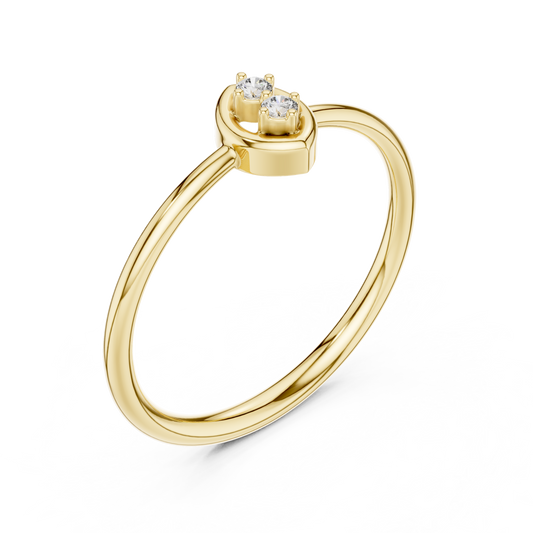 Marquise Whisper Ring with Dual Round Lab Diamond Accent - View 2