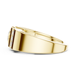Round Cut Moissanite Diamond Men's Three Stone Side Accent Wedding Ring - View 8
