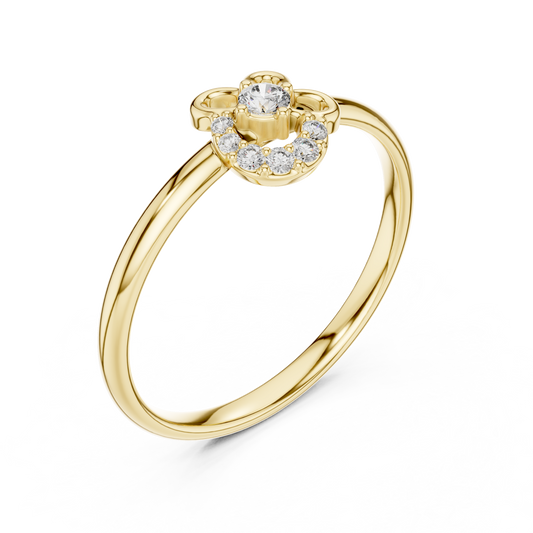 Floral Loop Round Cut Moissanite Diamond Statement Engagement Ring - View 2