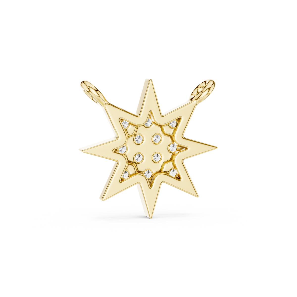 Symmetrical Coronet Layering Pendant with Round Moissanite Diamond - View 8