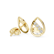 Modern Teardrop Round Moissanite Diamond Stud Earrings with Brilliant Cut Accents - View 5